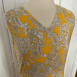 Yellow and White Paisley Dress